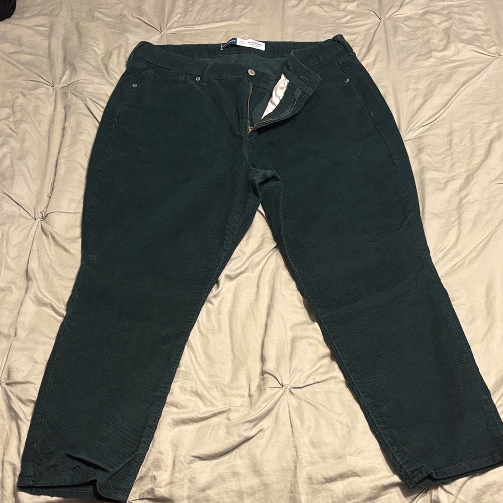 Old Navy Dark Green Corduroy Straight Leg Pants
